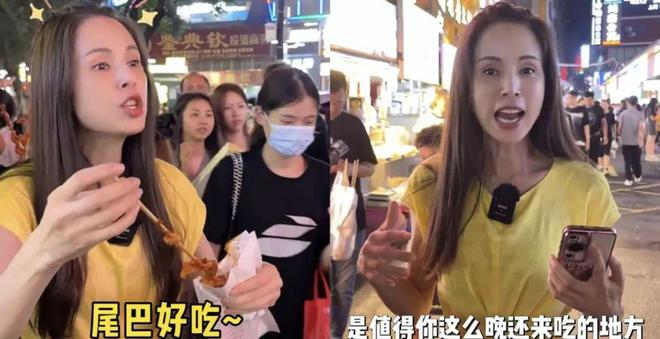 58岁李若彤珠海夜市吃美食网友负评一面倒：本地人都不去(图1)